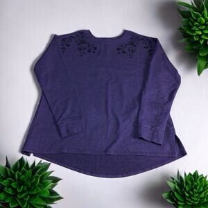 Simply Vera Vera Wang Women purple Pullover Sweater Small Embroidery